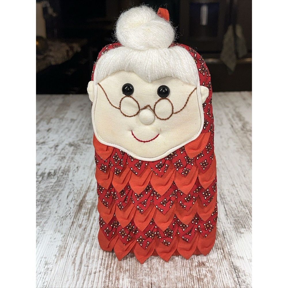 Vintage Christmas Mrs Santa Claus Oven Mitt Potholder‎